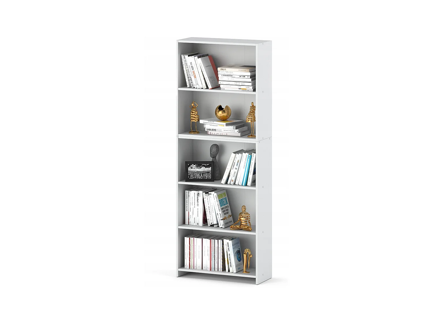 Bibliothèque - Étagère multifonction blanche 5 niveaux 70X30x189cm – Pour livres, jouets et accessoires de bureau