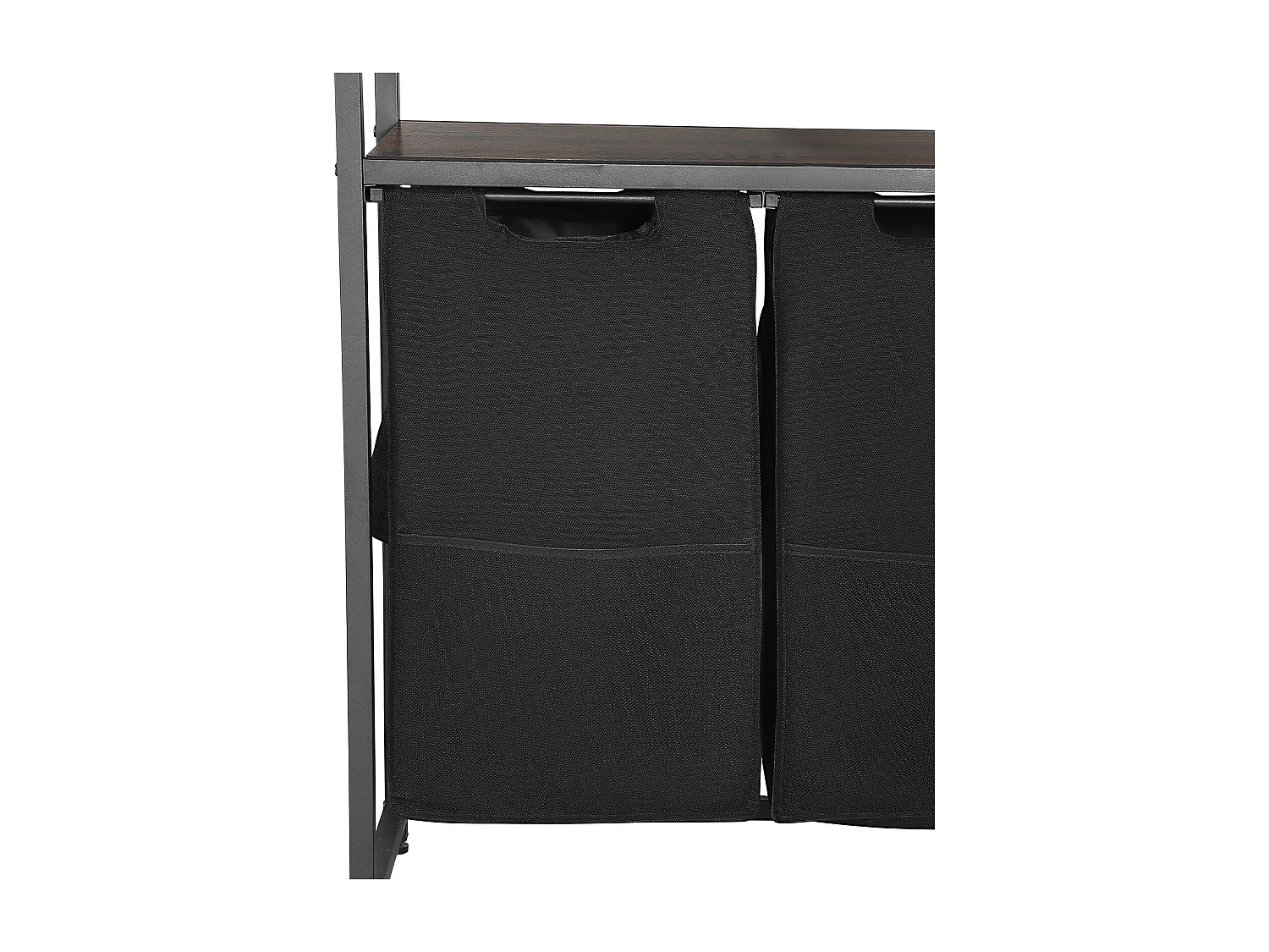 Panier à Linge SucceBuy Trieur de Linge à 4 Niveaux avec 2 Compartiments, Étagères, Crochets et Sacs en Tissu Oxford 600D, pour Organiser les Vêtements Sales Dans