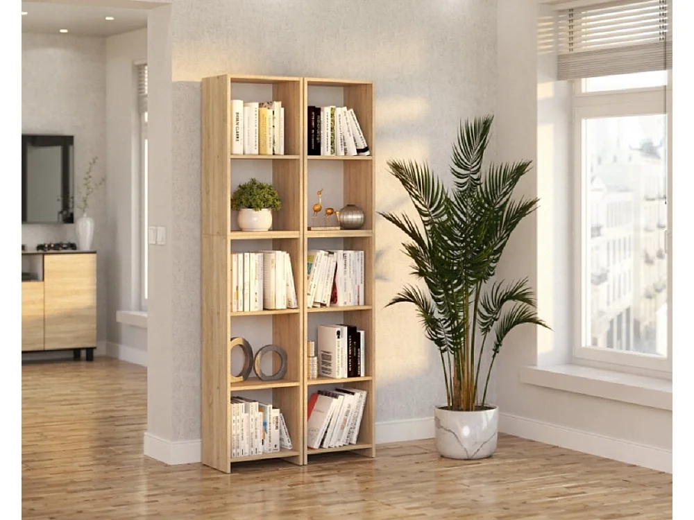 Bibliothèque -Étagère multifonction Chêne Sonoma 5 niveaux 40X30x189cm – Pour livres, jouets et accessoires de bureau