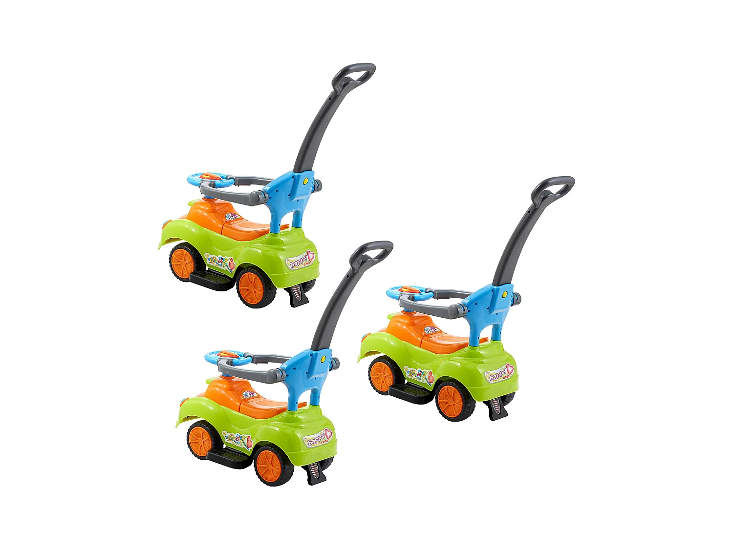 Kinderfahrzeug SucceBuy 19 bis 36 Monate, Schiebeauto für Kleinkinder, Belastung 25 kg, mit Schutzbügel, Griff, Stauraum unter Sitz, für Jungen