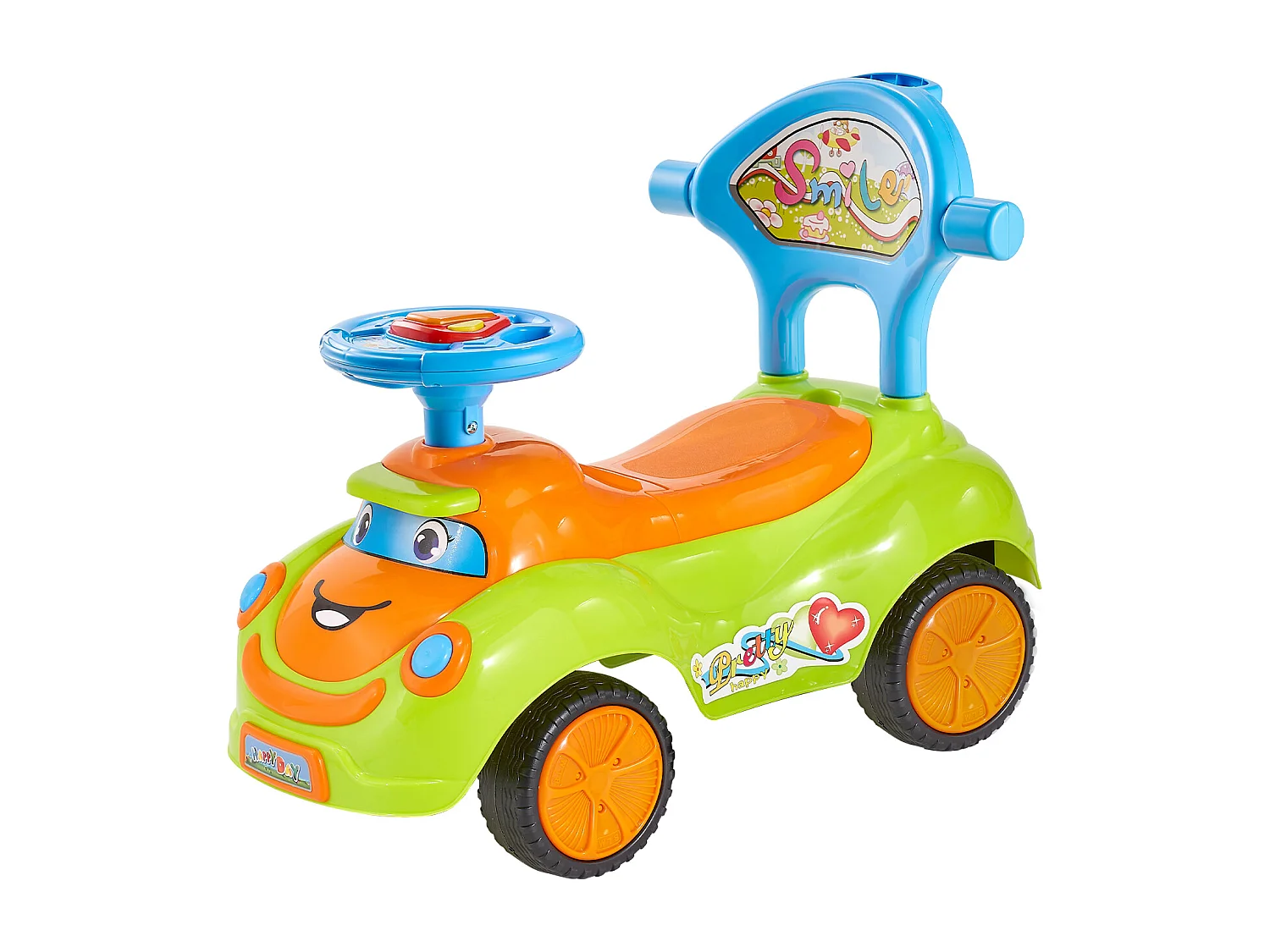 Porteur Auto Enfants SucceBuy 19 à 36 Mois, Voiture à Pousser pour Tout-petits, Charge 25 kg, avec Garde-corps, Poignée, Rangement sous Siège, pour Garçons