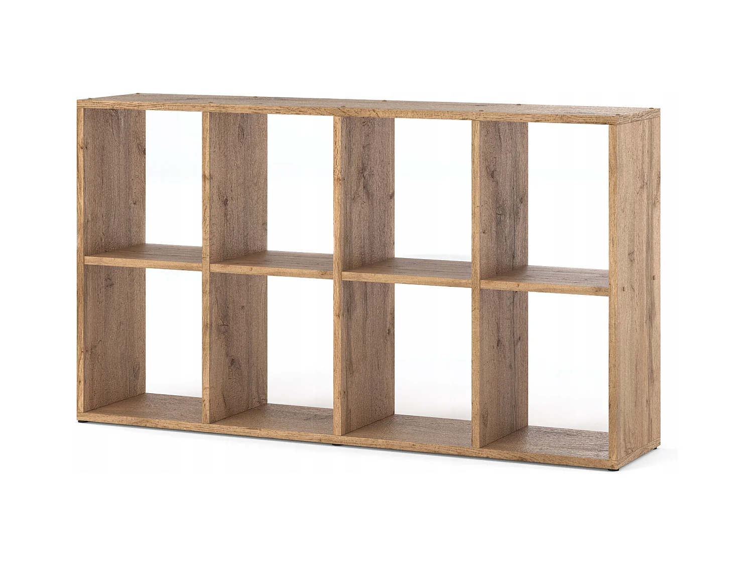 Bibliothèque Chêne Wotan – organisateur avec 8 grandes étagères en bois pour jouets 129x29x74cm