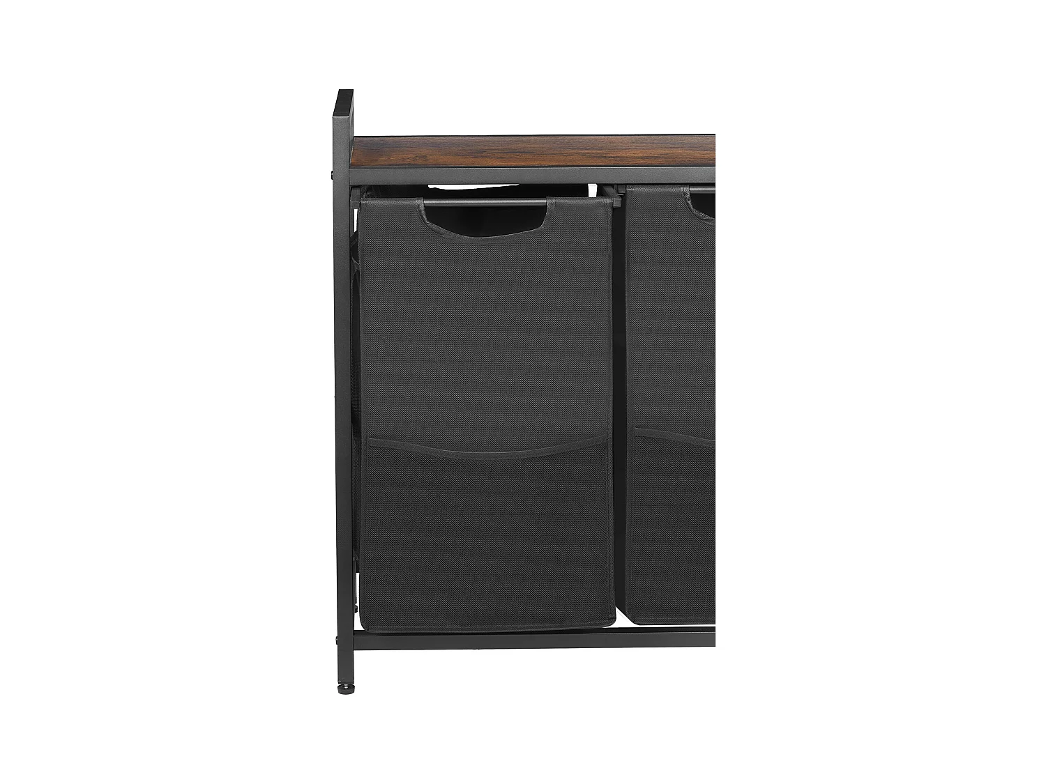 Wäschekorb SucceBuy Wäschesammler mit 3 Fächern, Wäsche-Organizer mit Herausnehmbaren Beuteln aus 600D Oxford-Gewebe, Metallrahmen und Holzdeckel