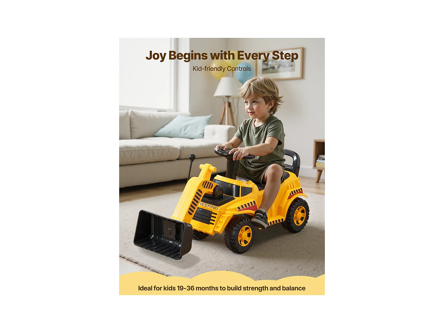 Kinderfahrzeug SucceBuy 19 bis 36 Monate, Schiebeauto für Kleinkinder, Belastbarkeit 25 kg, Ladefahrzeug mit Musik, für Jungen