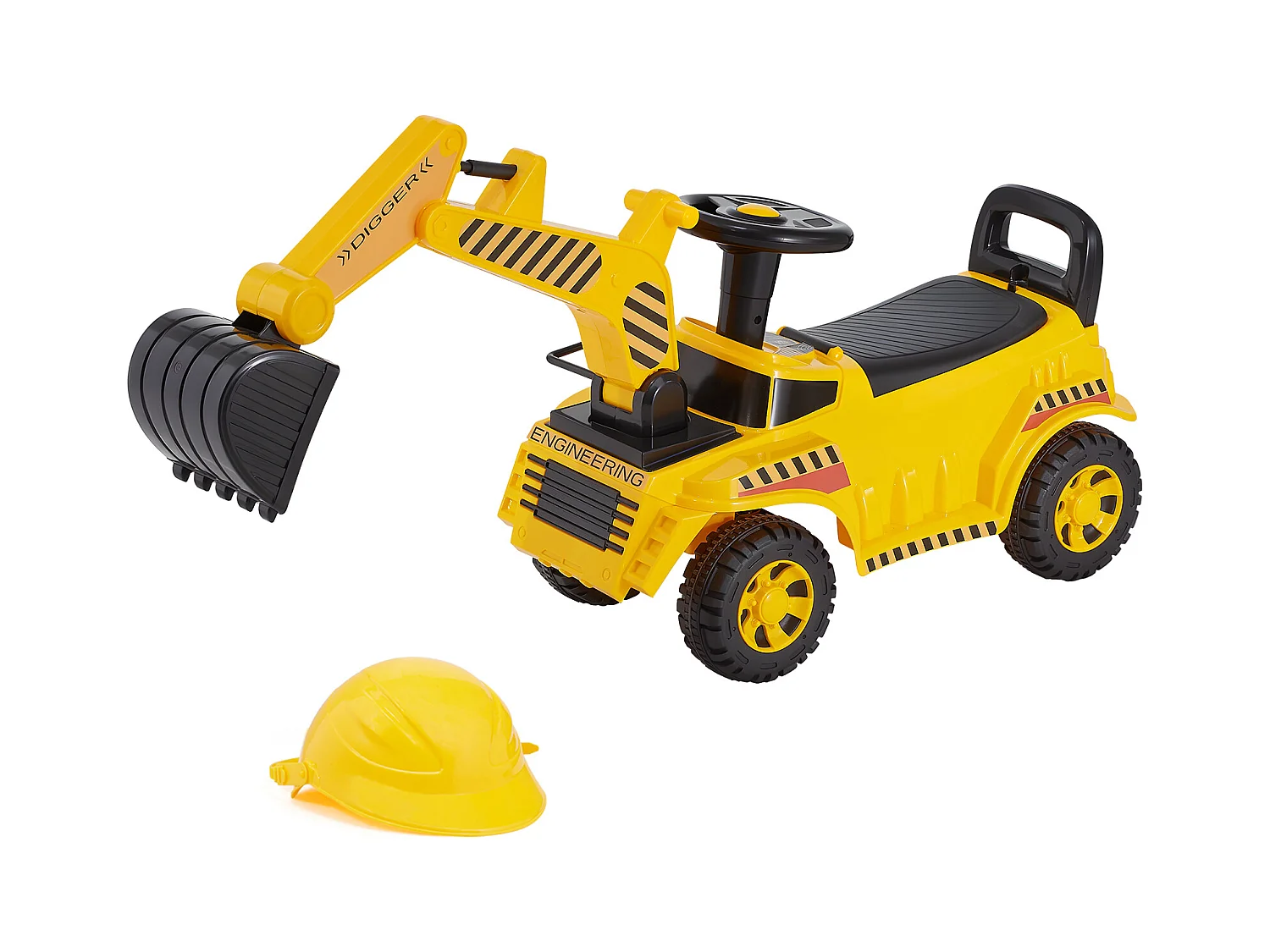 Porteur Auto Enfants SucceBuy 19 à 36 Mois, Voiture à Pousser pour Tout-petits, Capacité 25 kg, Pelleteuse Porteur avec Casque et Musique