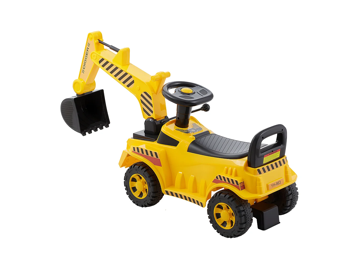 Porteur Auto Enfants SucceBuy 19 à 36 Mois, Voiture à Pousser pour Tout-petits, Capacité 25 kg, Pelleteuse Porteur avec Casque et Musique