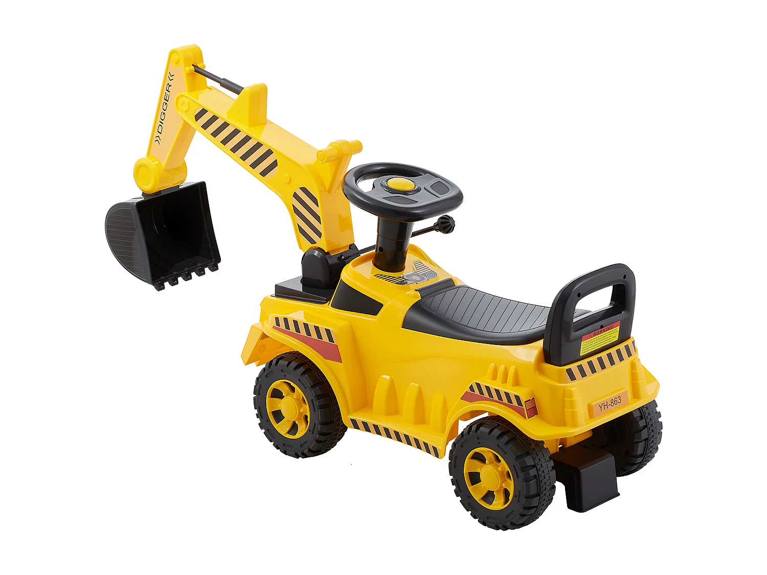 Porteur Auto Enfants SucceBuy 19 à 36 Mois, Voiture à Pousser pour Tout-petits, Capacité 25 kg, Pelleteuse Porteur avec Casque et Musique