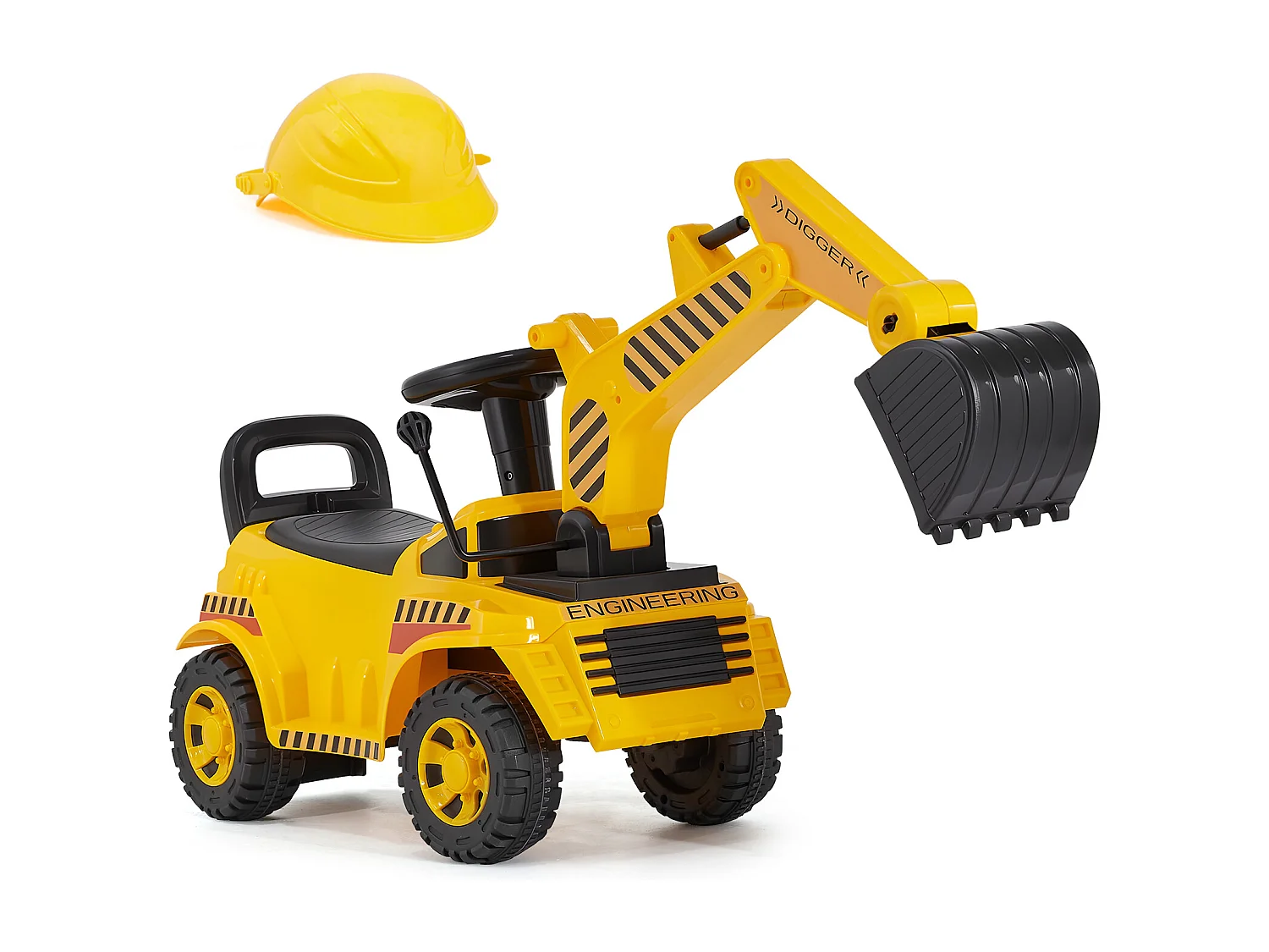 Porteur Auto Enfants SucceBuy 19 à 36 Mois, Voiture à Pousser pour Tout-petits, Capacité 25 kg, Pelleteuse Porteur avec Casque et Musique