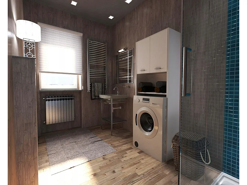 Colonne de salle de bain blanc mat – armoire au-dessus de la machine à laver 64*30*165cm