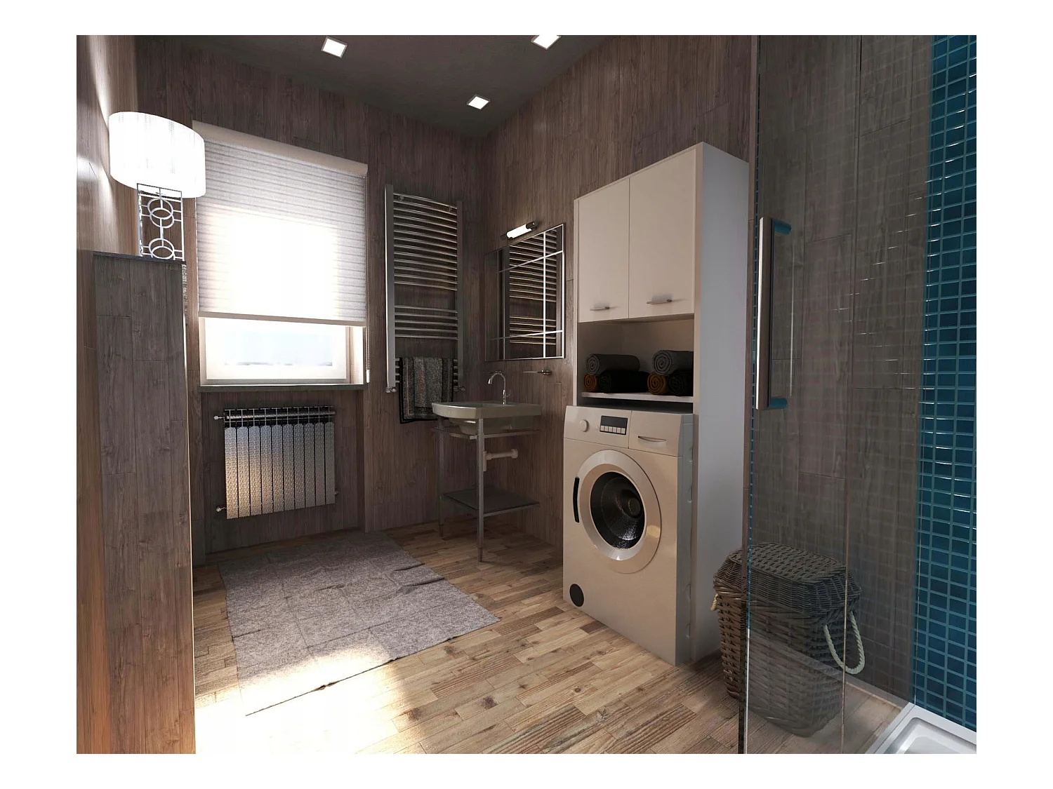 Colonne de salle de bain blanc mat – armoire au-dessus de la machine à laver 64*30*165cm