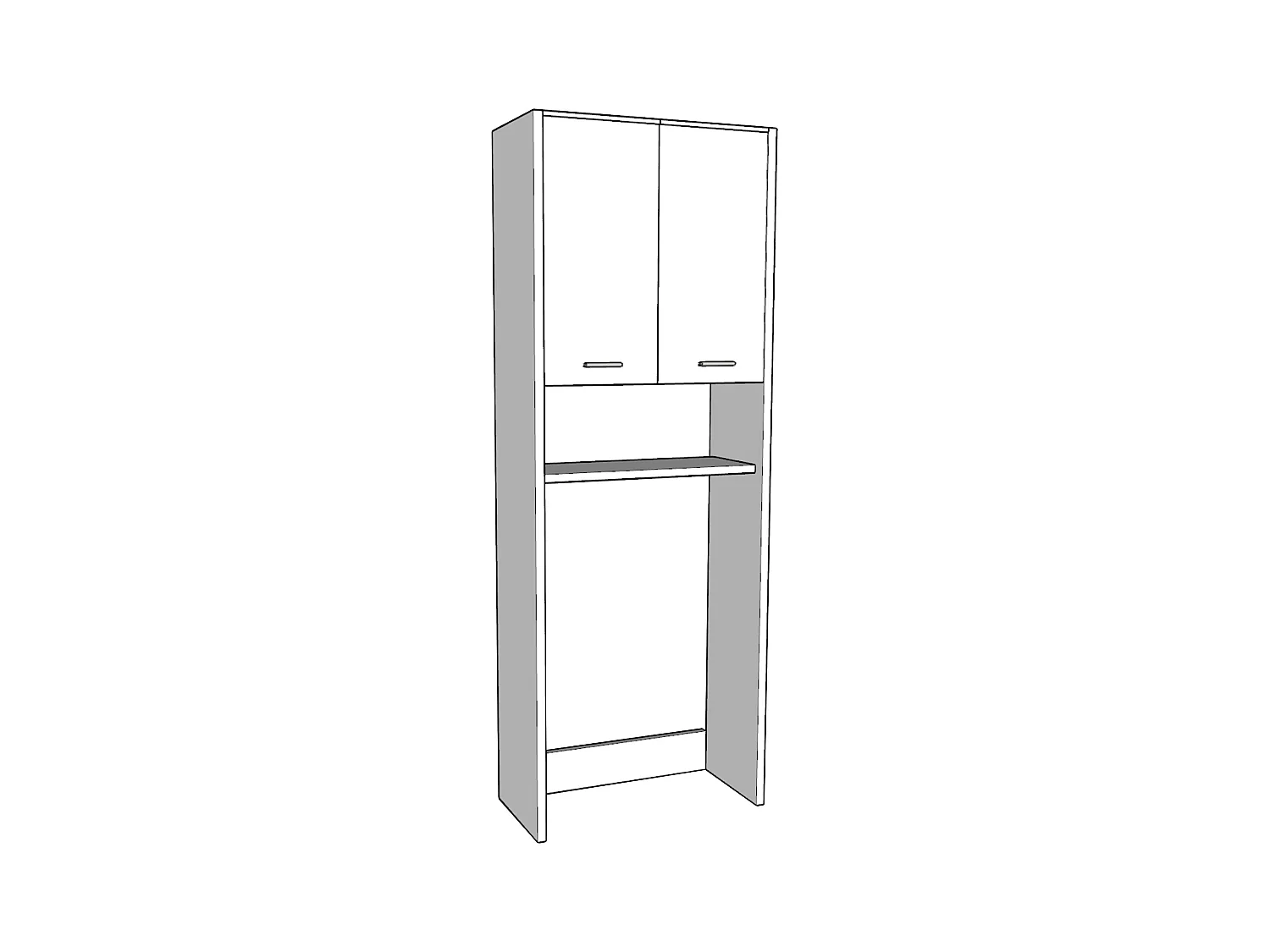 Colonne de salle de bain blanc mat – armoire au-dessus de la machine à laver 64*30*165cm