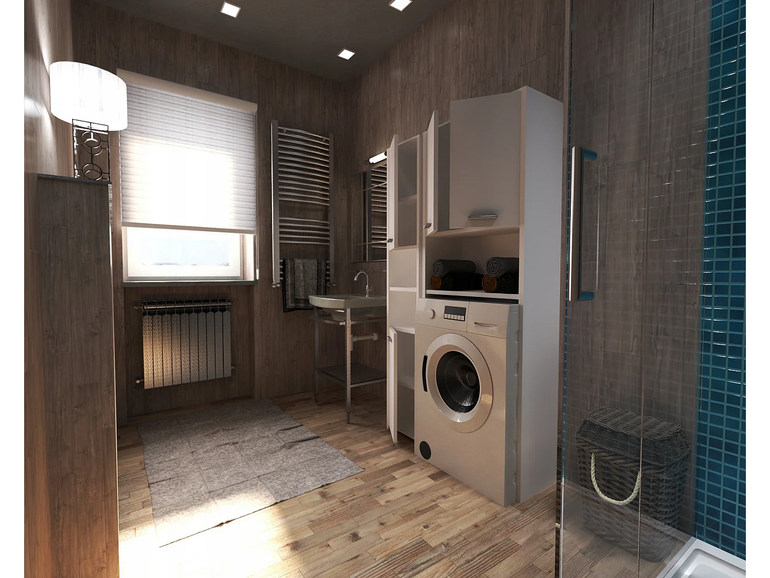 Colonne de salle de bain blanc mat – armoire au-dessus de la machine à laver 64*30*165cm