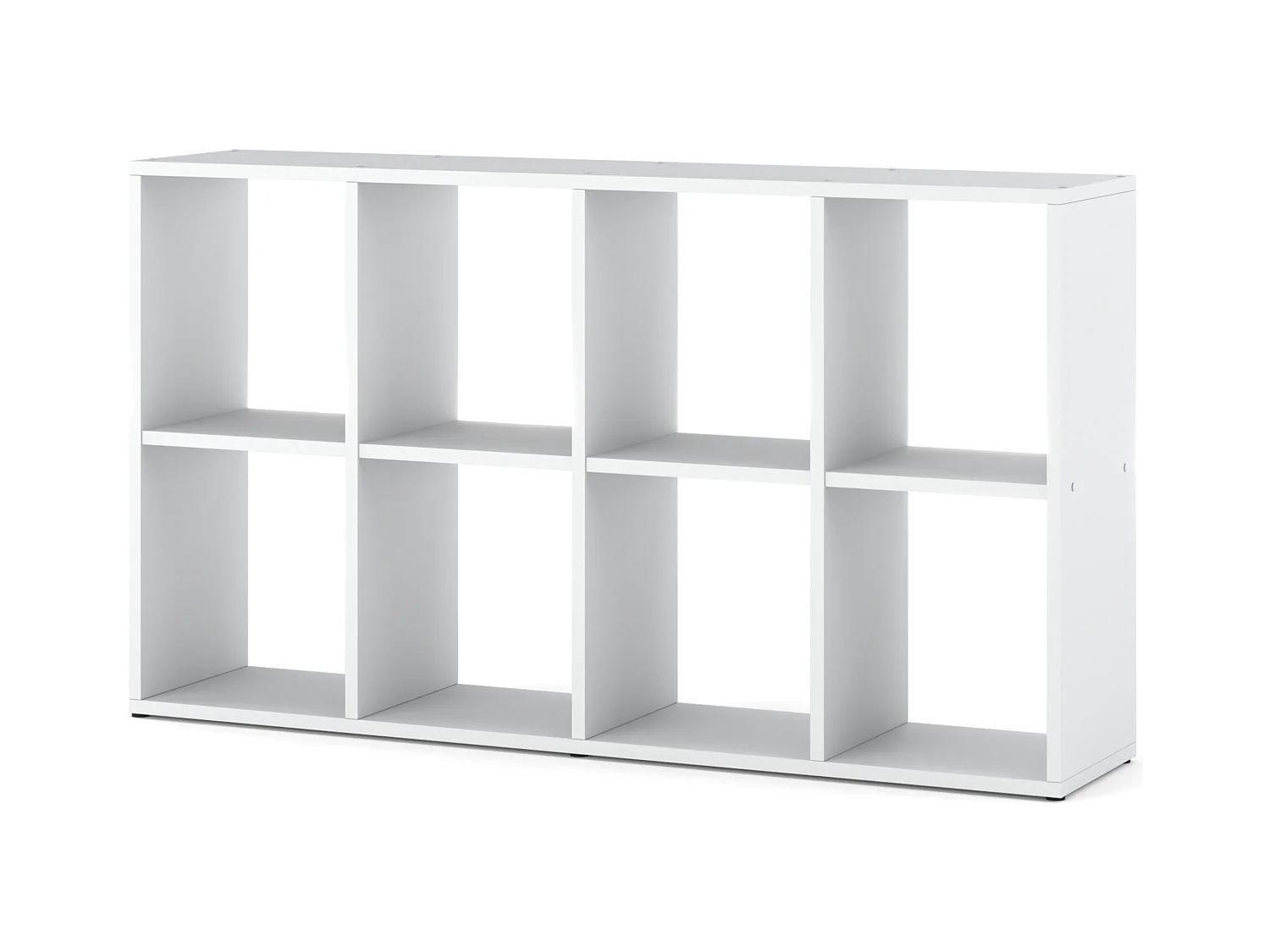 Bibliothèque blanche – organisateur avec 8 grandes étagères en bois pour jouets 129x29x74cm