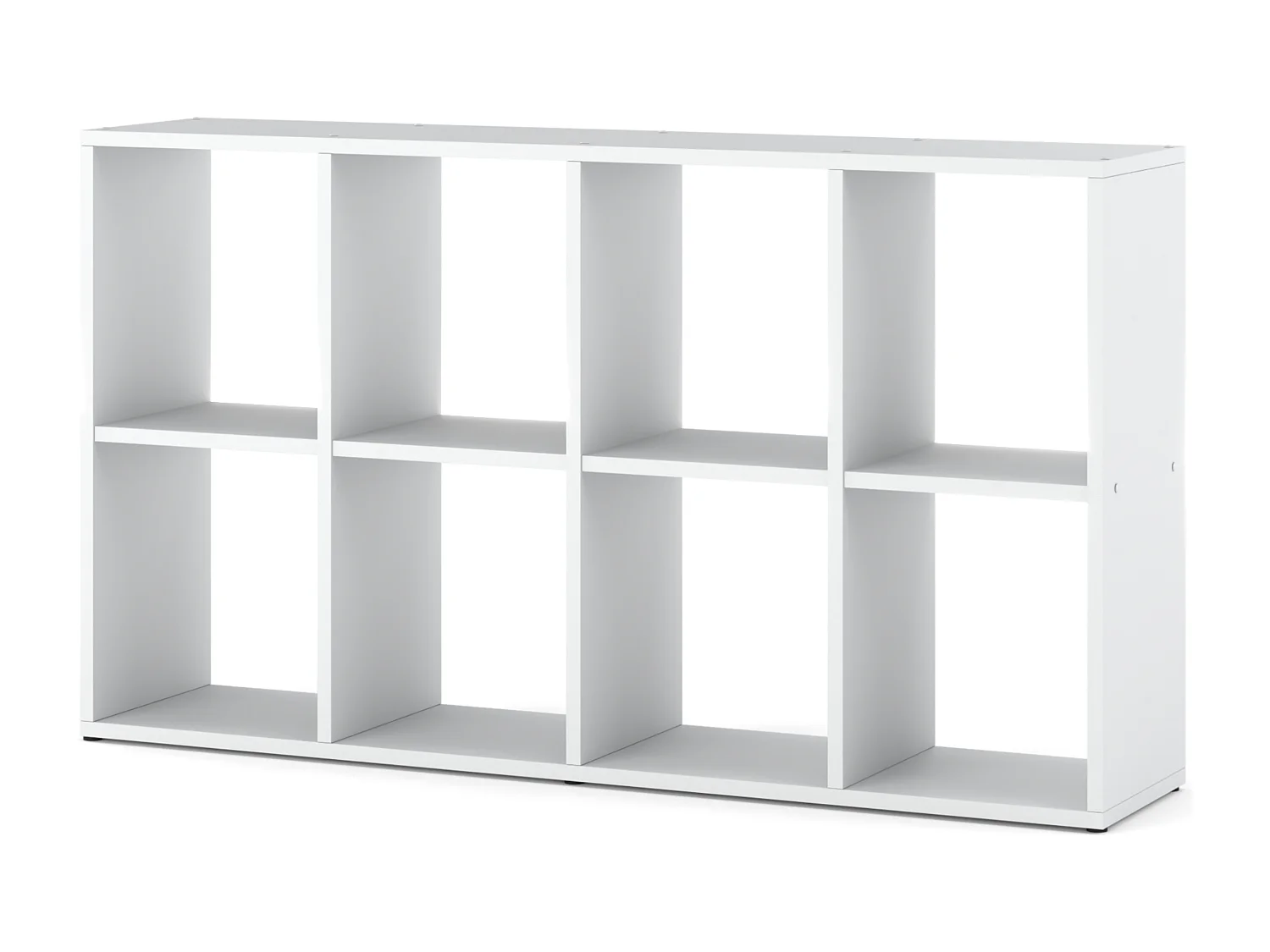 Bibliothèque blanche – organisateur avec 8 grandes étagères en bois pour jouets 129x29x74cm