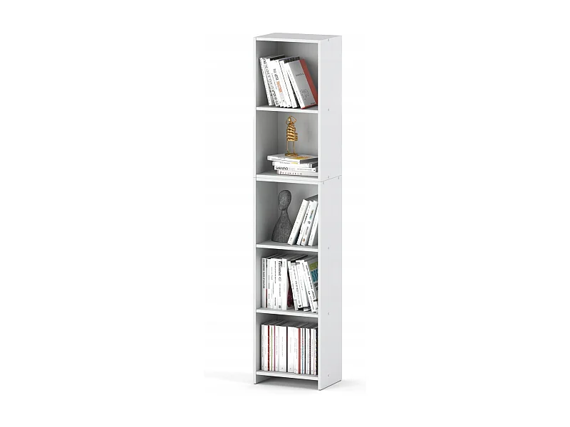 Bibliothèque - Étagère multifonction blanche 5 niveaux 40X30x189cm – Pour livres, jouets et accessoires de bureau