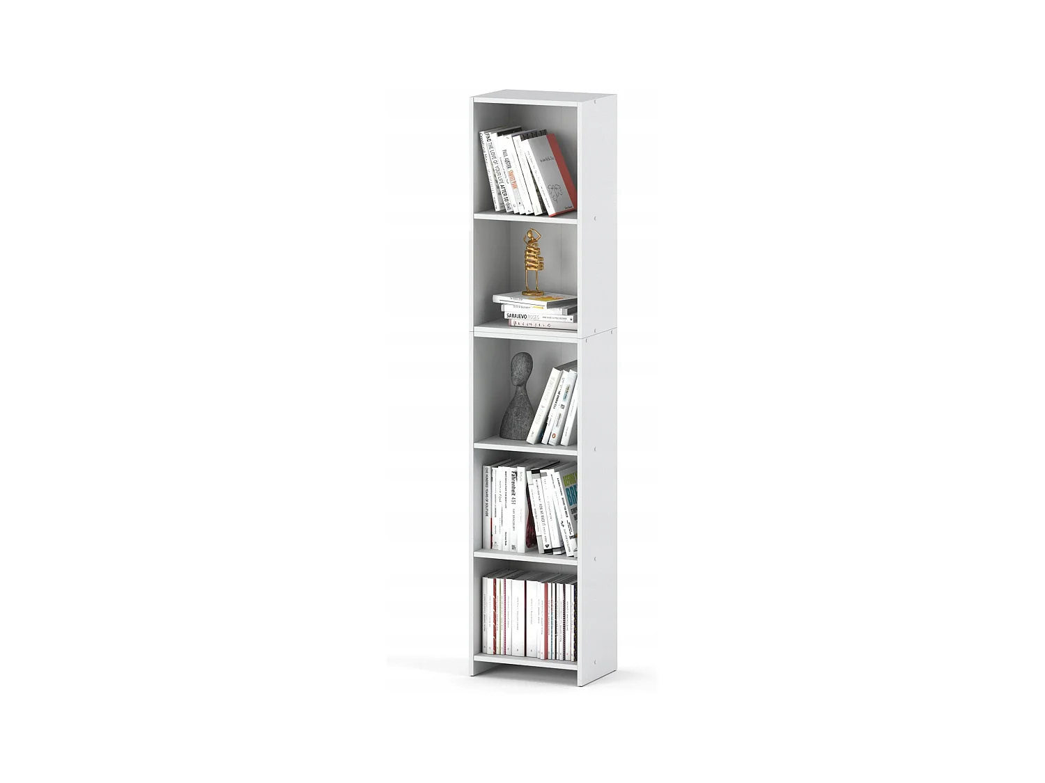 Bibliothèque - Étagère multifonction blanche 5 niveaux 40X30x189cm – Pour livres, jouets et accessoires de bureau