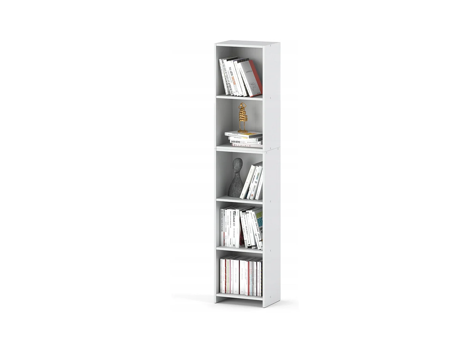 Bibliothèque - Étagère multifonction blanche 5 niveaux 40X30x189cm – Pour livres, jouets et accessoires de bureau