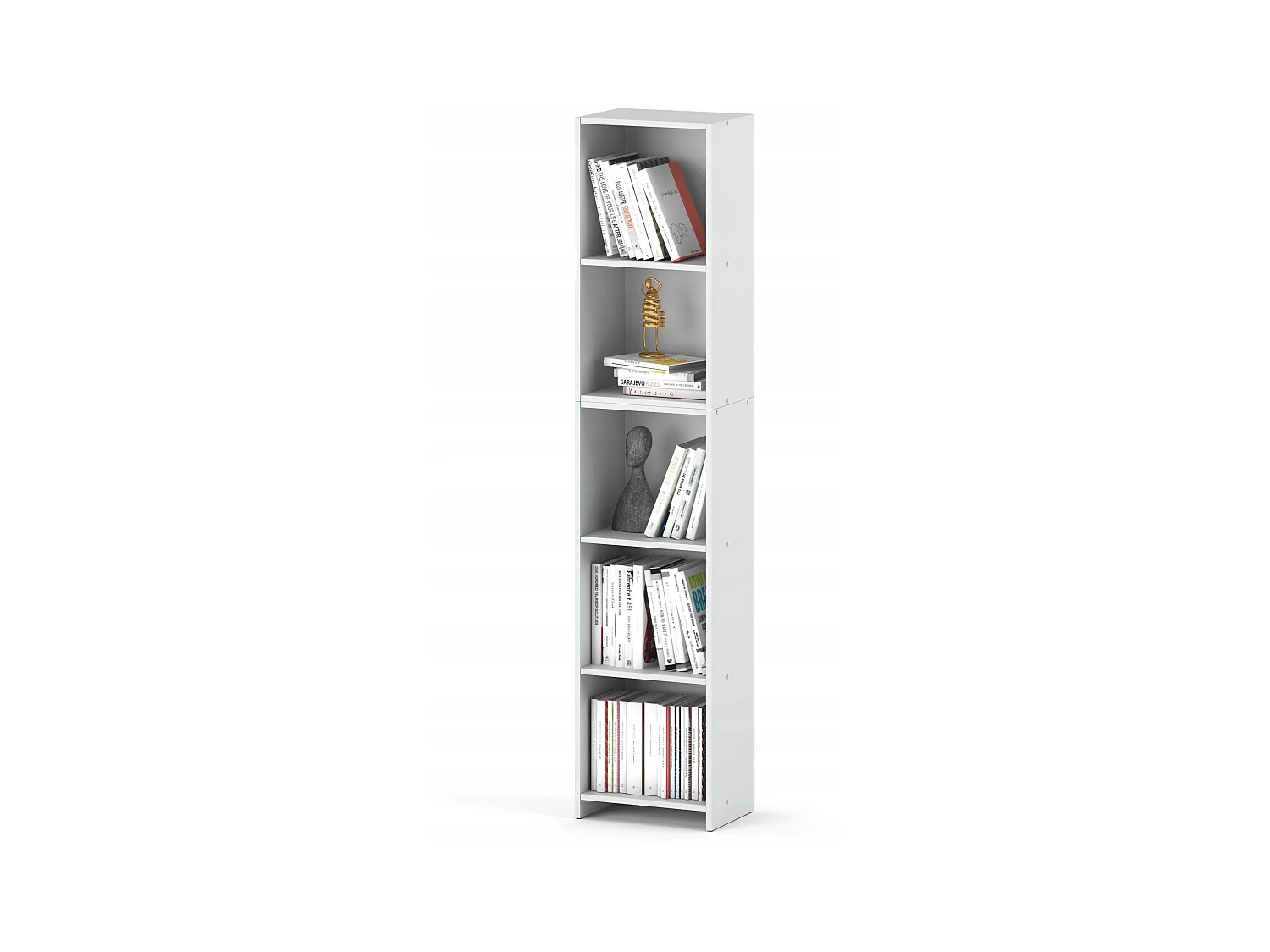 Bibliothèque - Étagère multifonction blanche 5 niveaux 40X30x189cm – Pour livres, jouets et accessoires de bureau