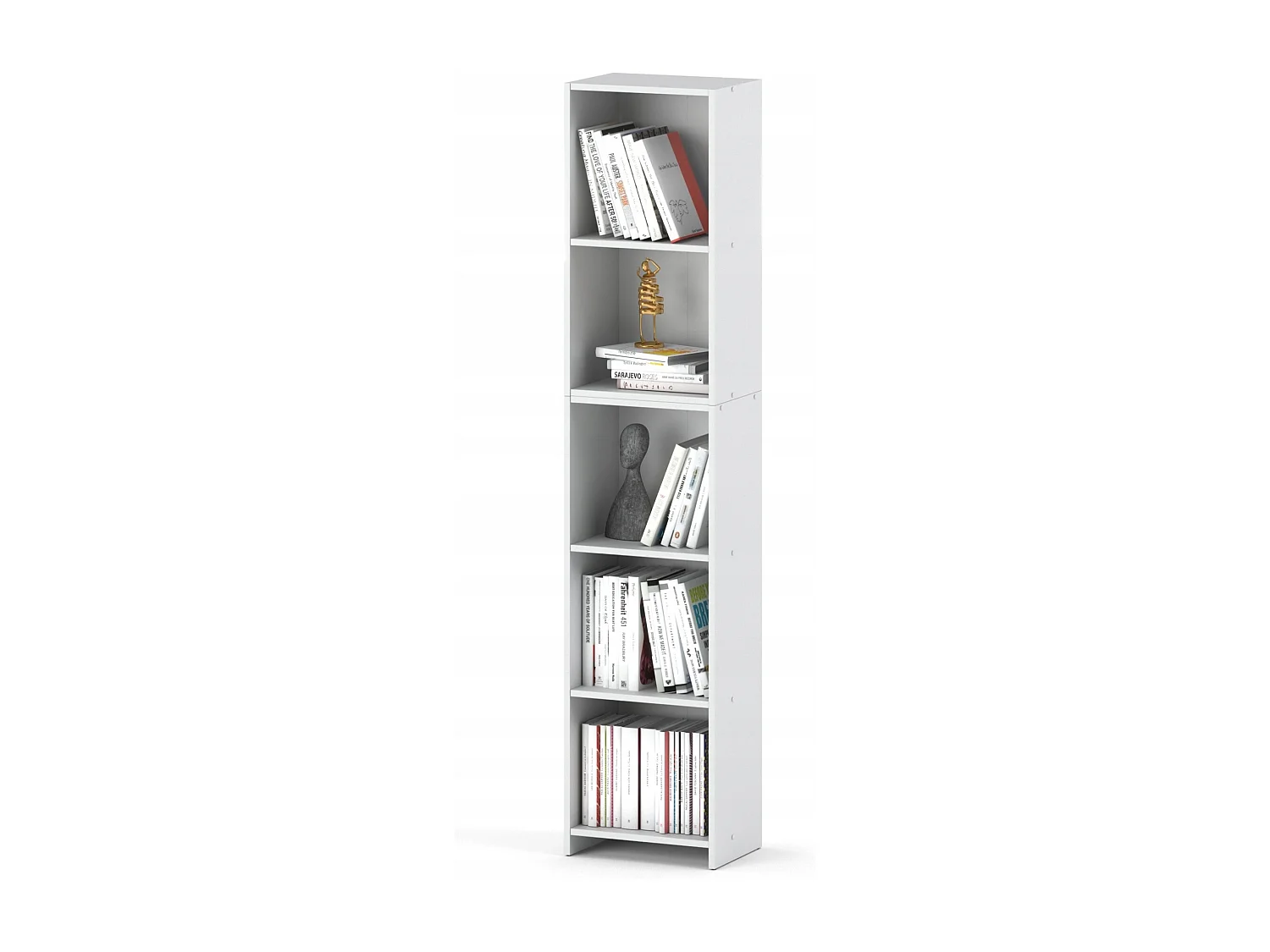Bibliothèque - Étagère multifonction blanche 5 niveaux 40X30x189cm – Pour livres, jouets et accessoires de bureau