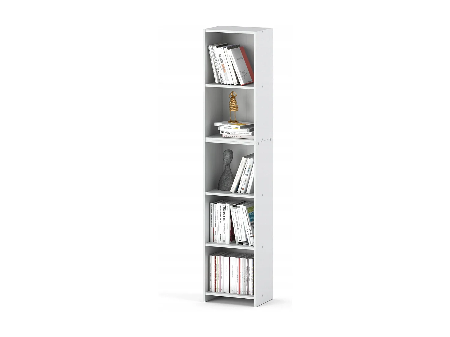 Bibliothèque - Étagère multifonction blanche 5 niveaux 40X30x189cm – Pour livres, jouets et accessoires de bureau