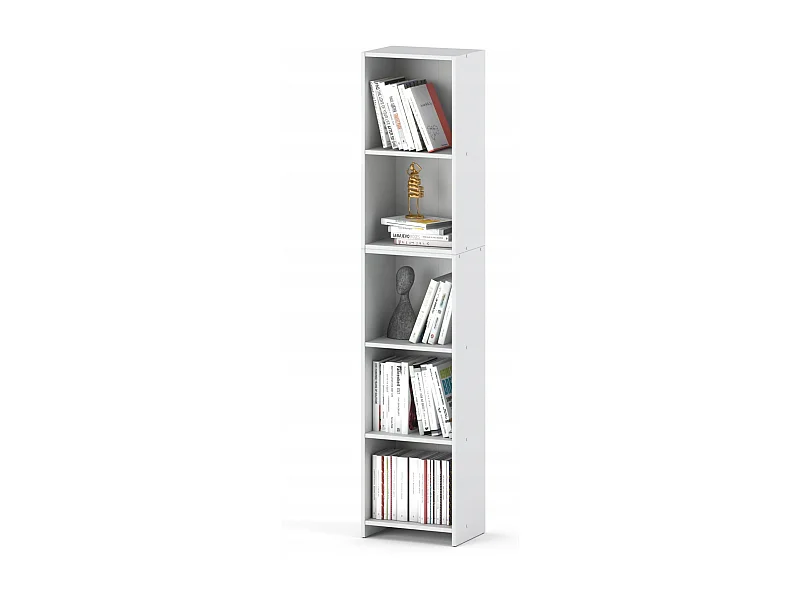 Boekenkast - Multifunctionele plank wit 5 niveaus 40X30x189cm - Voor boeken, speelgoed en kantooraccessoires