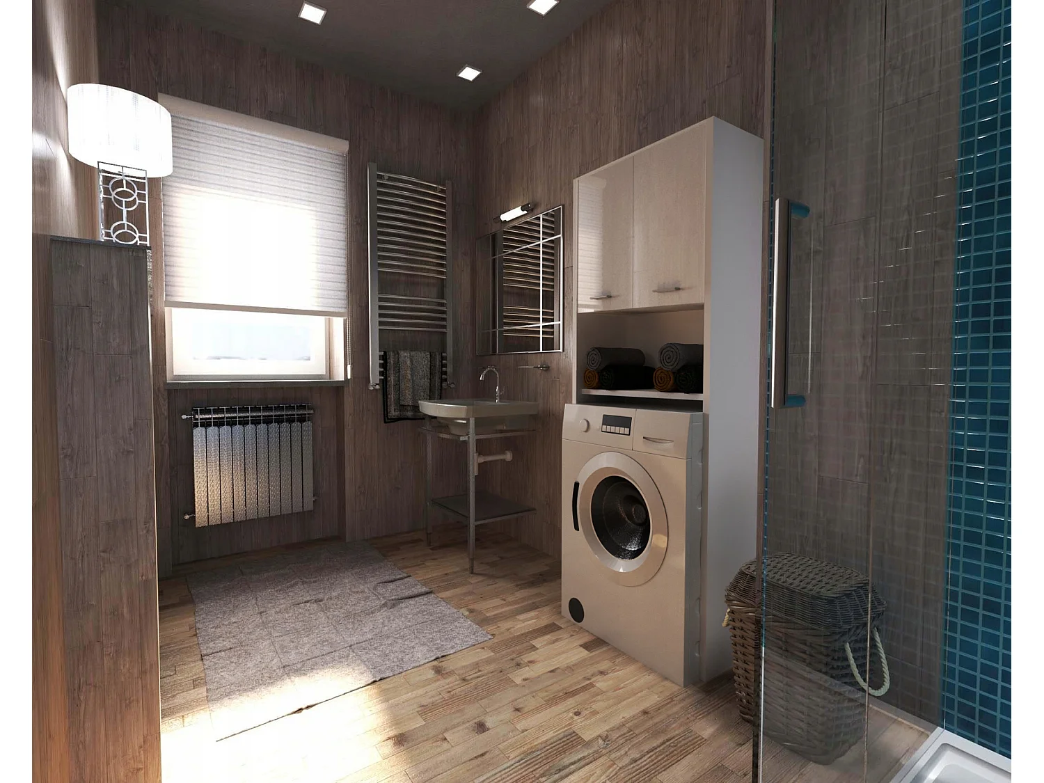 Colonne de salle de bain blanche brillante – armoire au-dessus de la machine à laver 64*30*165cm