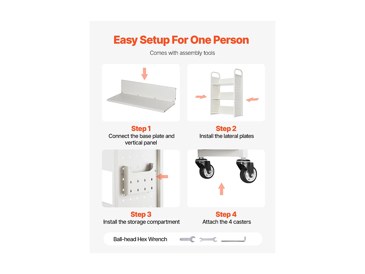 Wózek na Książki SucceBuy, Nośność 150 kg, Wózek Biblioteczny, 77 x 38 x 122 cm, Półka do Przechowywania Książek Jednostronna w V, Biały