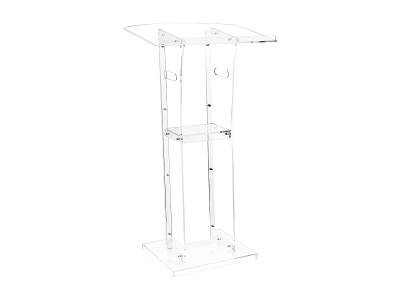 Pulpit Konferencyjny SucceBuy 109 cm, Podium na Nodze z Akrylu, Pulpit do Prezentacji z Dużą Powierzchnią do Czytania, Uchwyt na Książkę i Półka