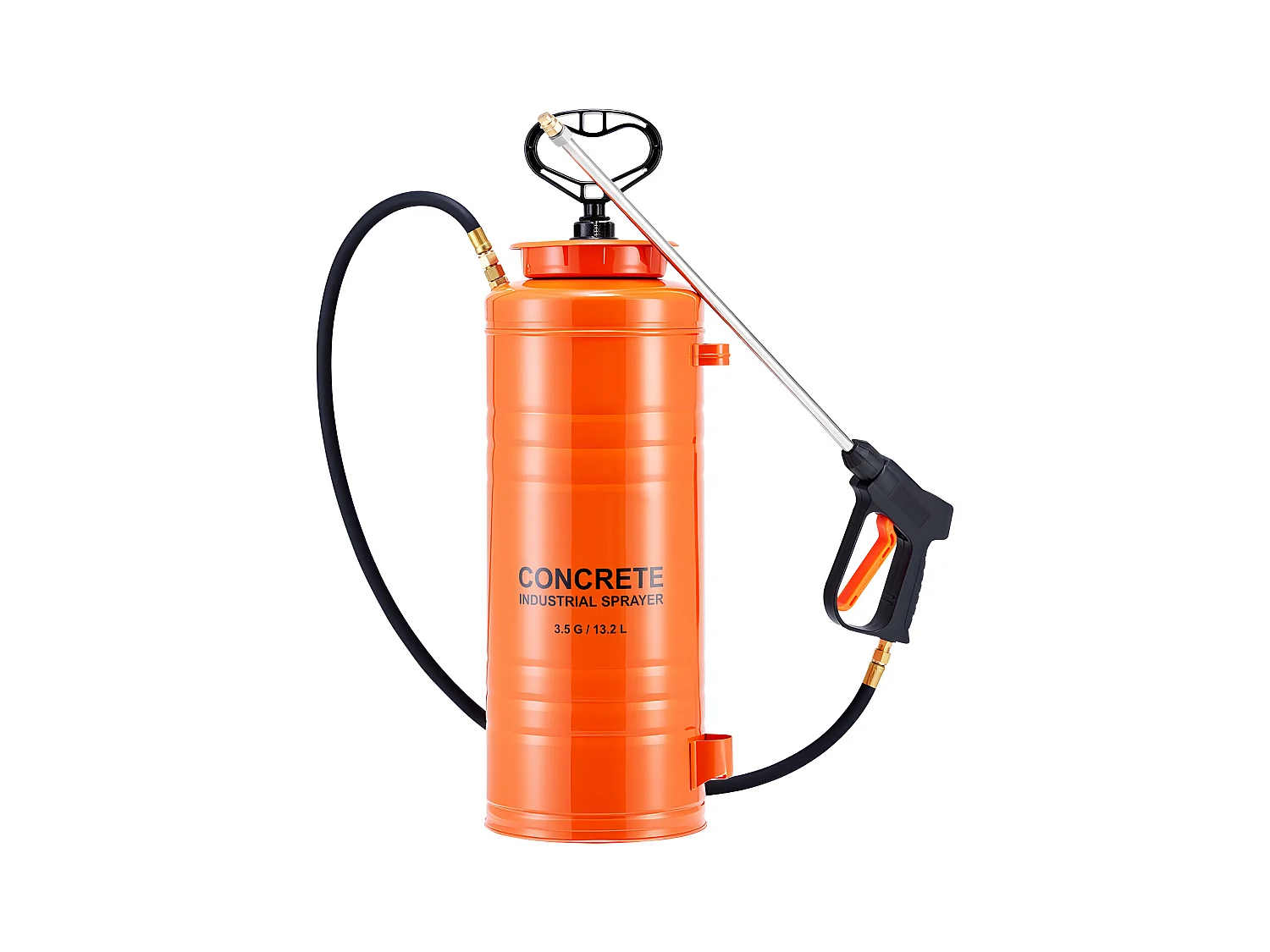 Industriële Roestvrijstalen Sproeier SucceBuy, Inhoud Ca. 13,2 l, Handpomp, met Spuitlans 52 cm, Slang 1,2 m en 3 m, 2 Messing Spuitmonden