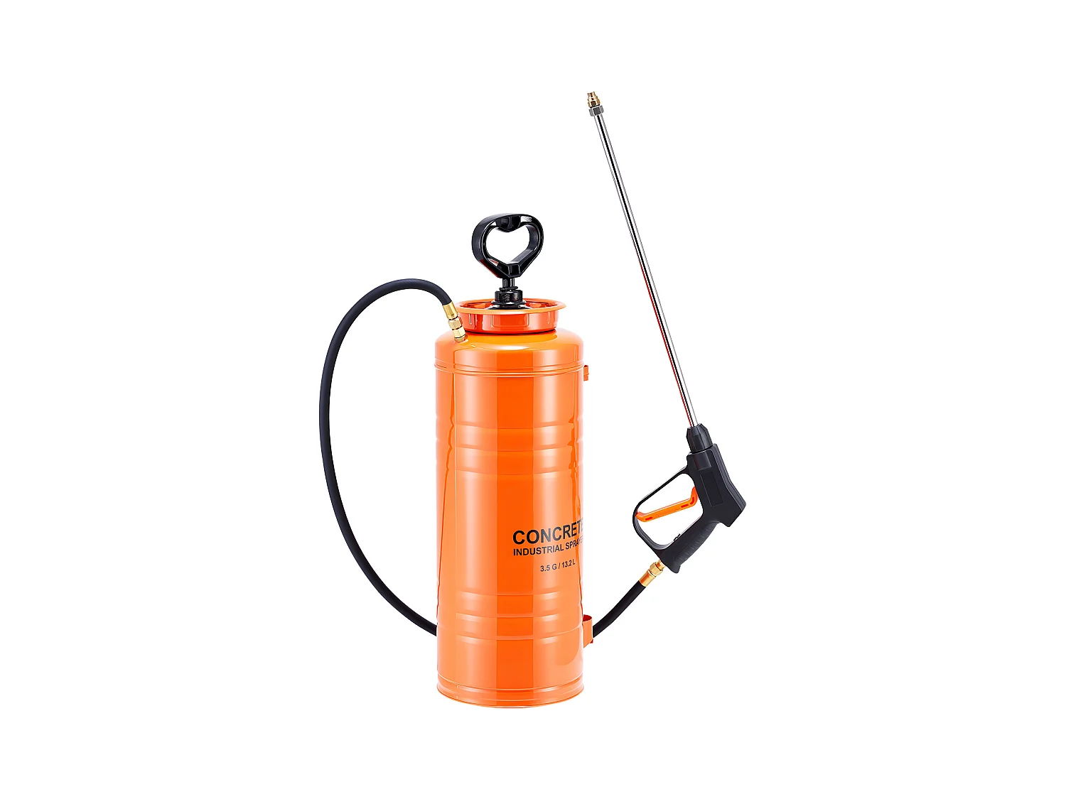 Industriële Roestvrijstalen Sproeier SucceBuy, Inhoud Ca. 13,2 l, Handpomp, met Spuitlans 52 cm, Slang 1,2 m en 3 m, 2 Messing Spuitmonden