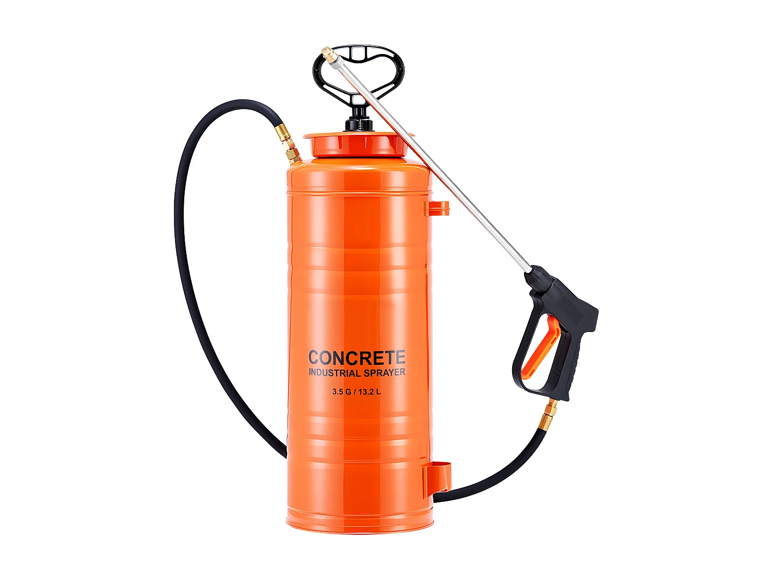 Edelstahl-Sprühgerät SucceBuy für den Industriellen Einsatz, 13,2 l, Handpumpe, mit 52 cm Langer Spritzlanze, 1,2 m und 3 m Langem Schlauch, 2 Messingdüsen