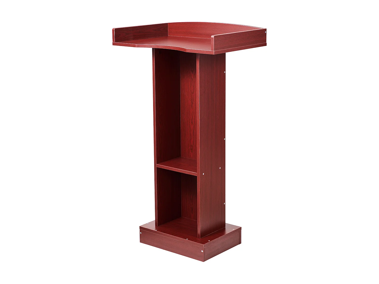 Atril de Conferencia SucceBuy 105 cm, Podio de Pie en Madera, Atril para Presentación con Amplia Superficie de Lectura, Topes para Libros y Estante