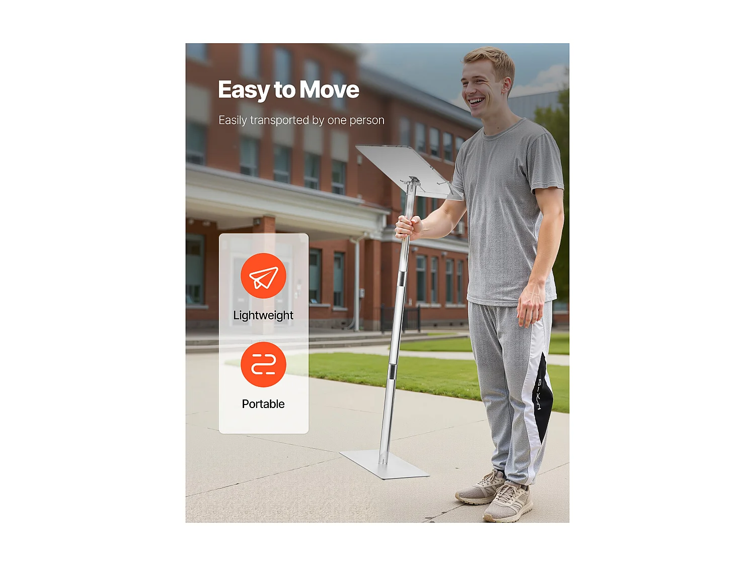 Lessenaar SucceBuy 104,5 cm, Podium op Poort van Acryl, Lessenaar voor Presentatie met Groot Leesopper vlak en Boekenklemmen