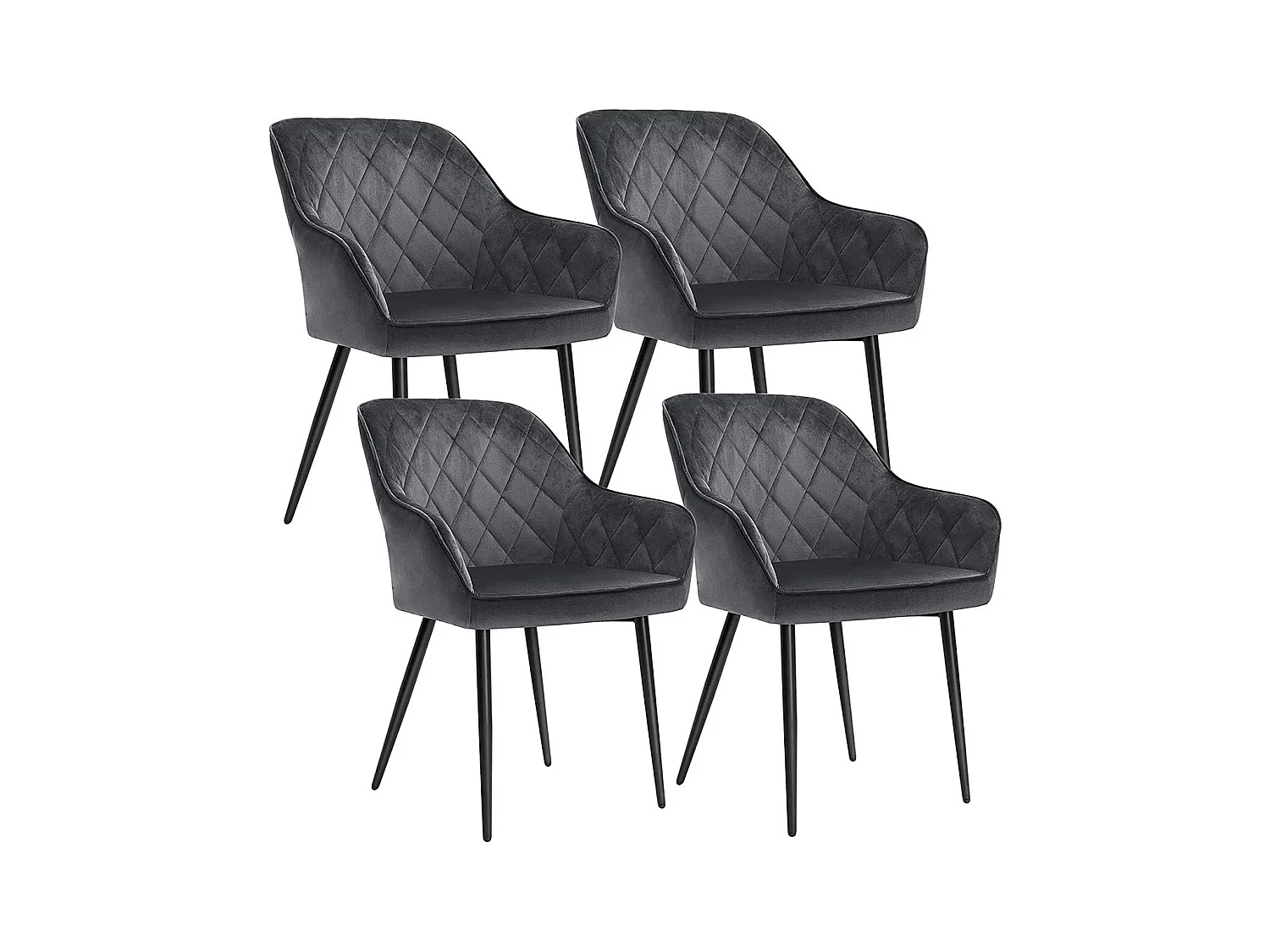 Set di 4 sedie da pranzo imbottite