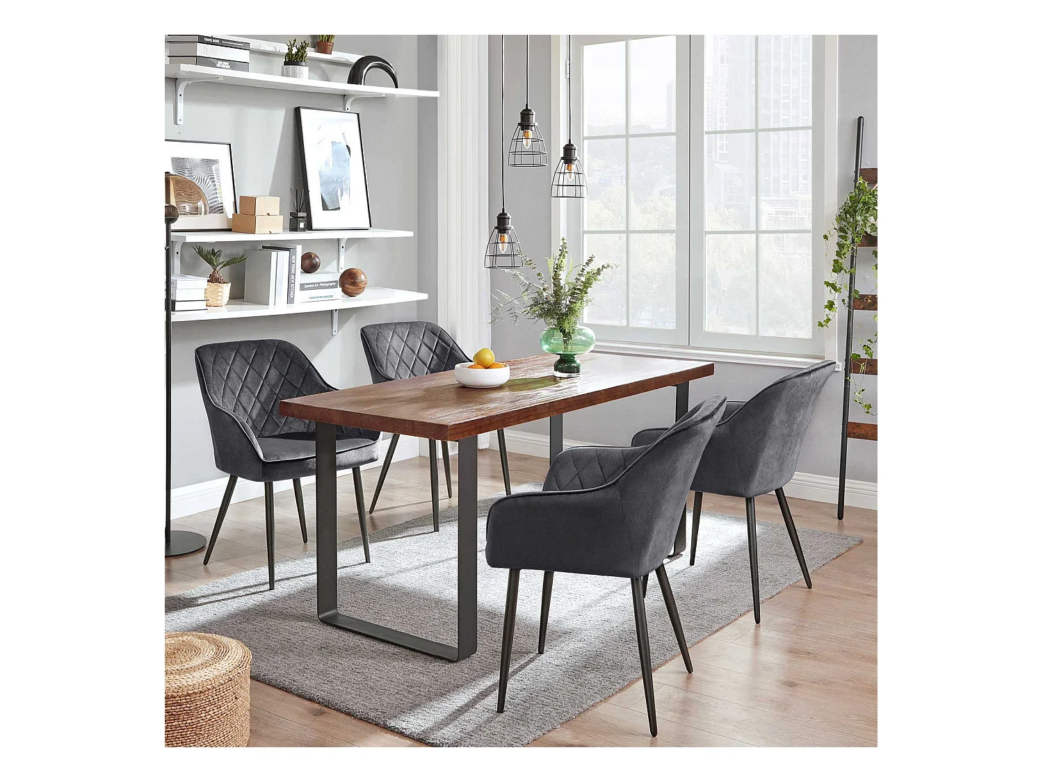 Set di 4 sedie da pranzo imbottite