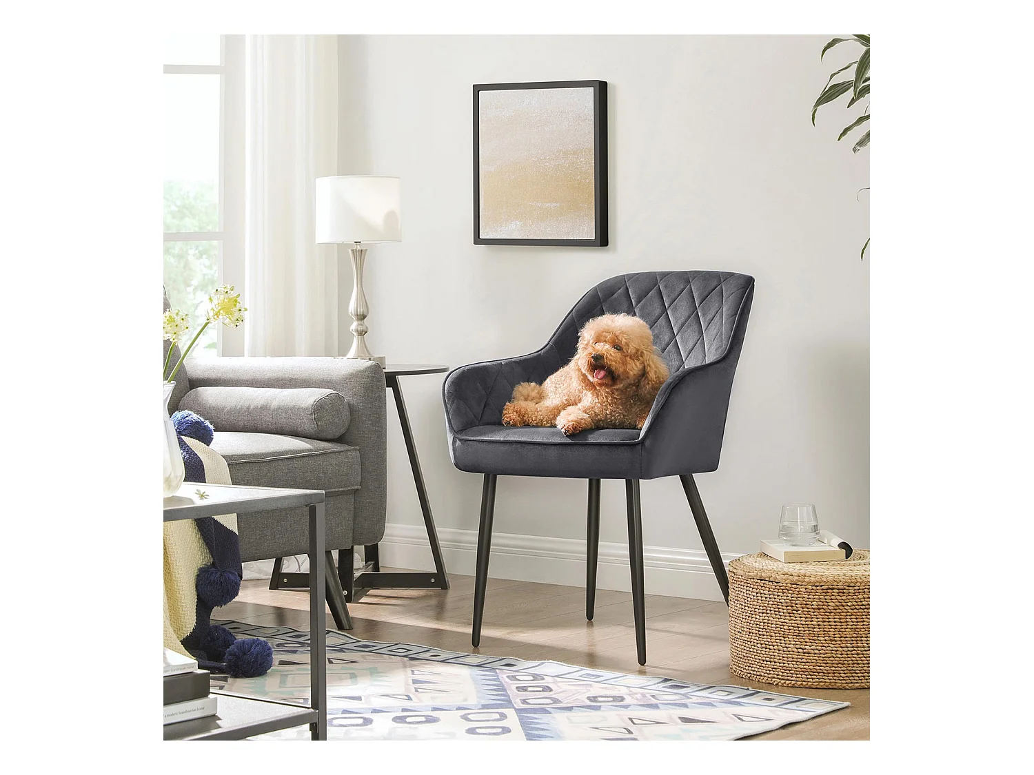 Set di 4 sedie da pranzo imbottite