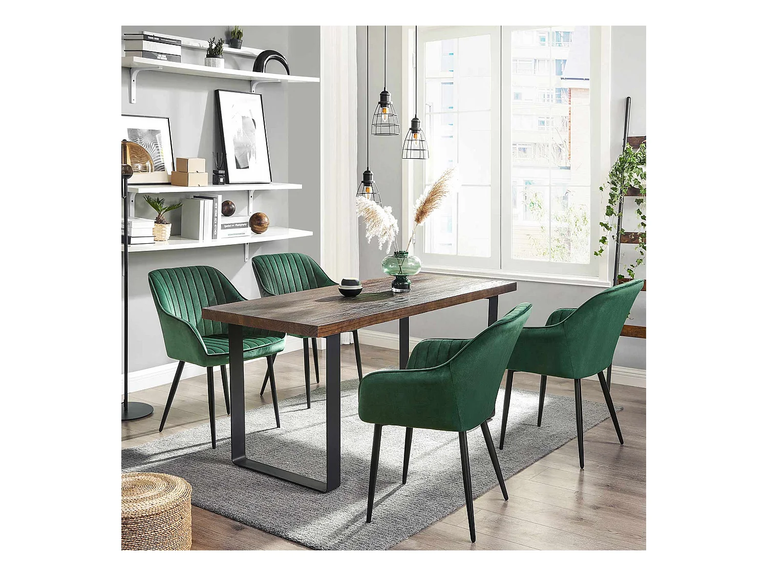 Set di 4 sedie da pranzo imbottite