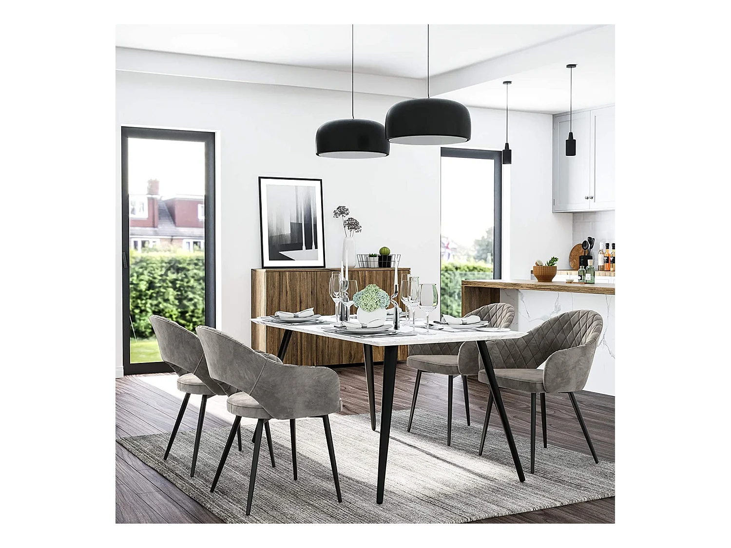 2er-Set Esszimmerstuhl modern