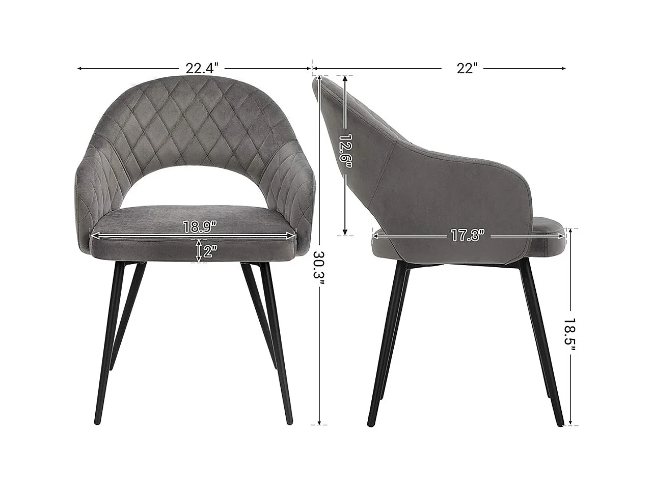 2er-Set Esszimmerstuhl modern