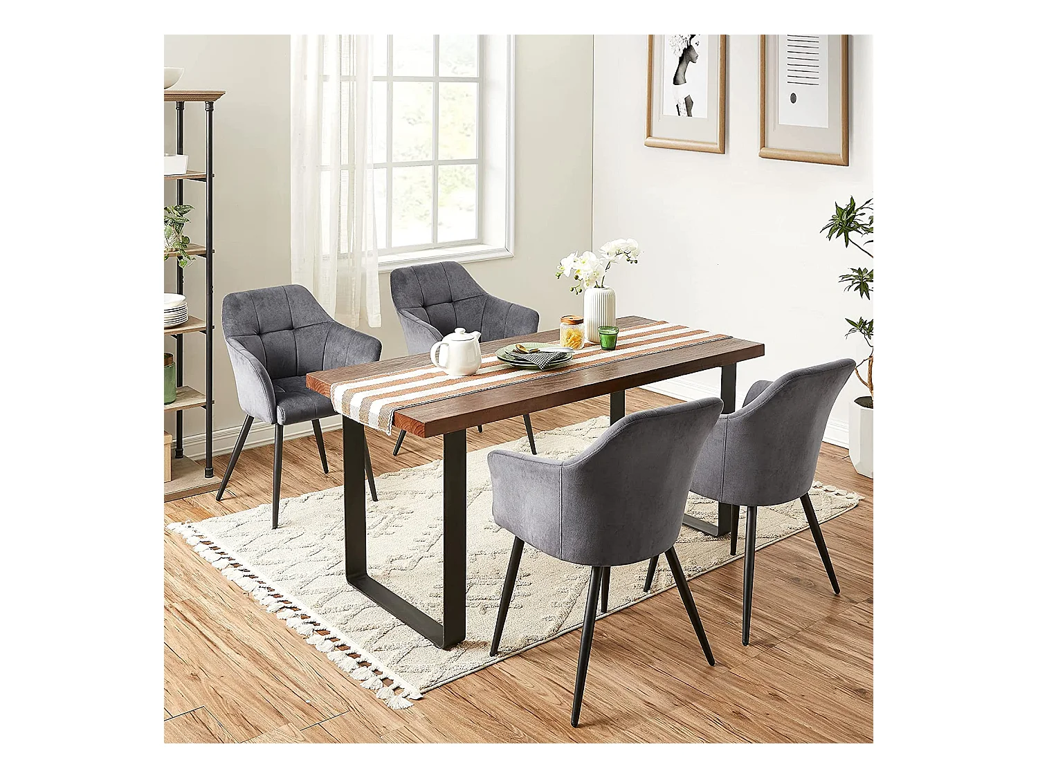 Esszimmerstuhl Polsterstuhl aus Samt