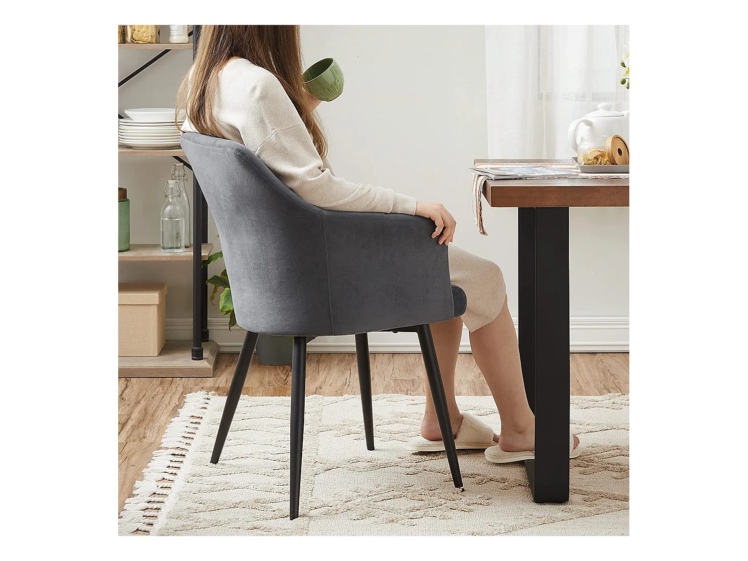 Esszimmerstuhl Polsterstuhl aus Samt