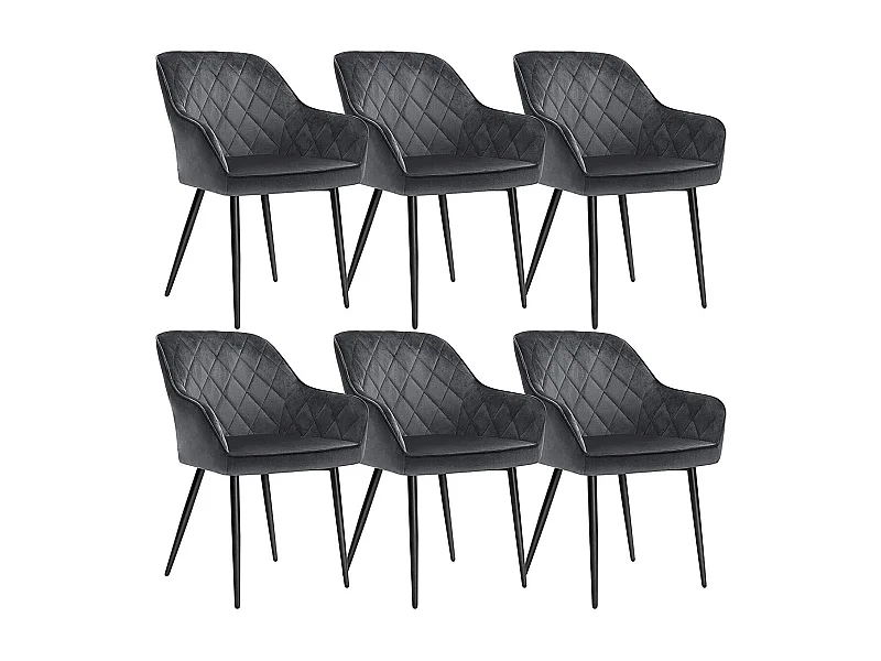 Ensemble de 6 chaises de salle à manger rembourrées