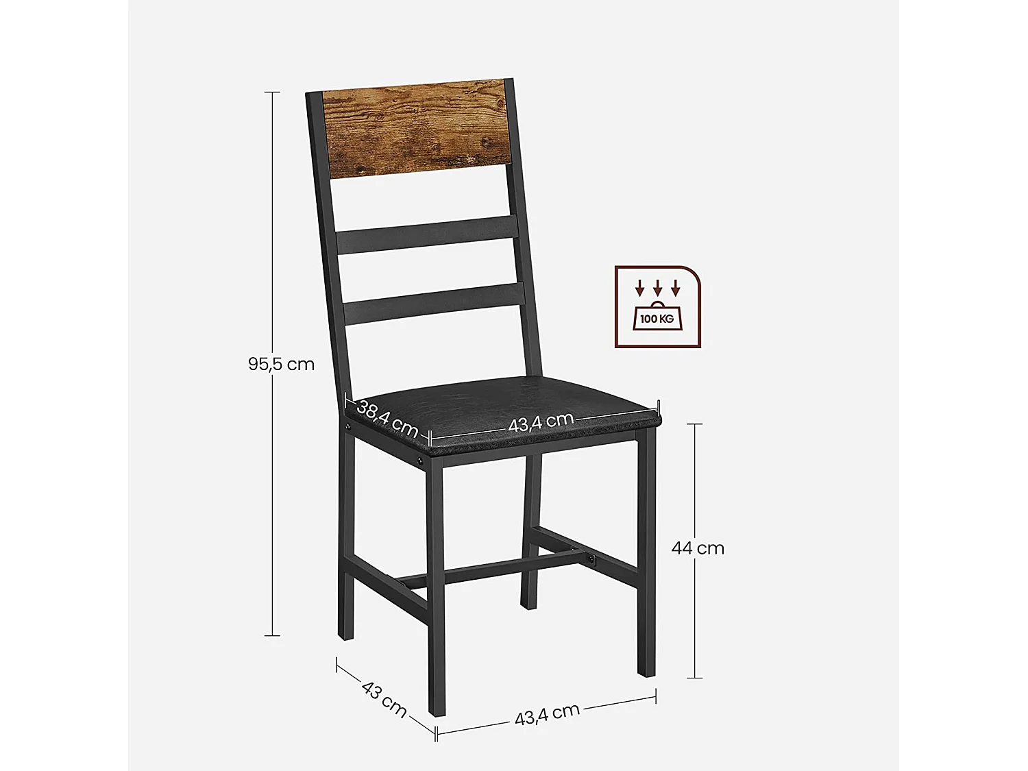 Ensemble de 2 chaises de salle à manger Dar es Salaam