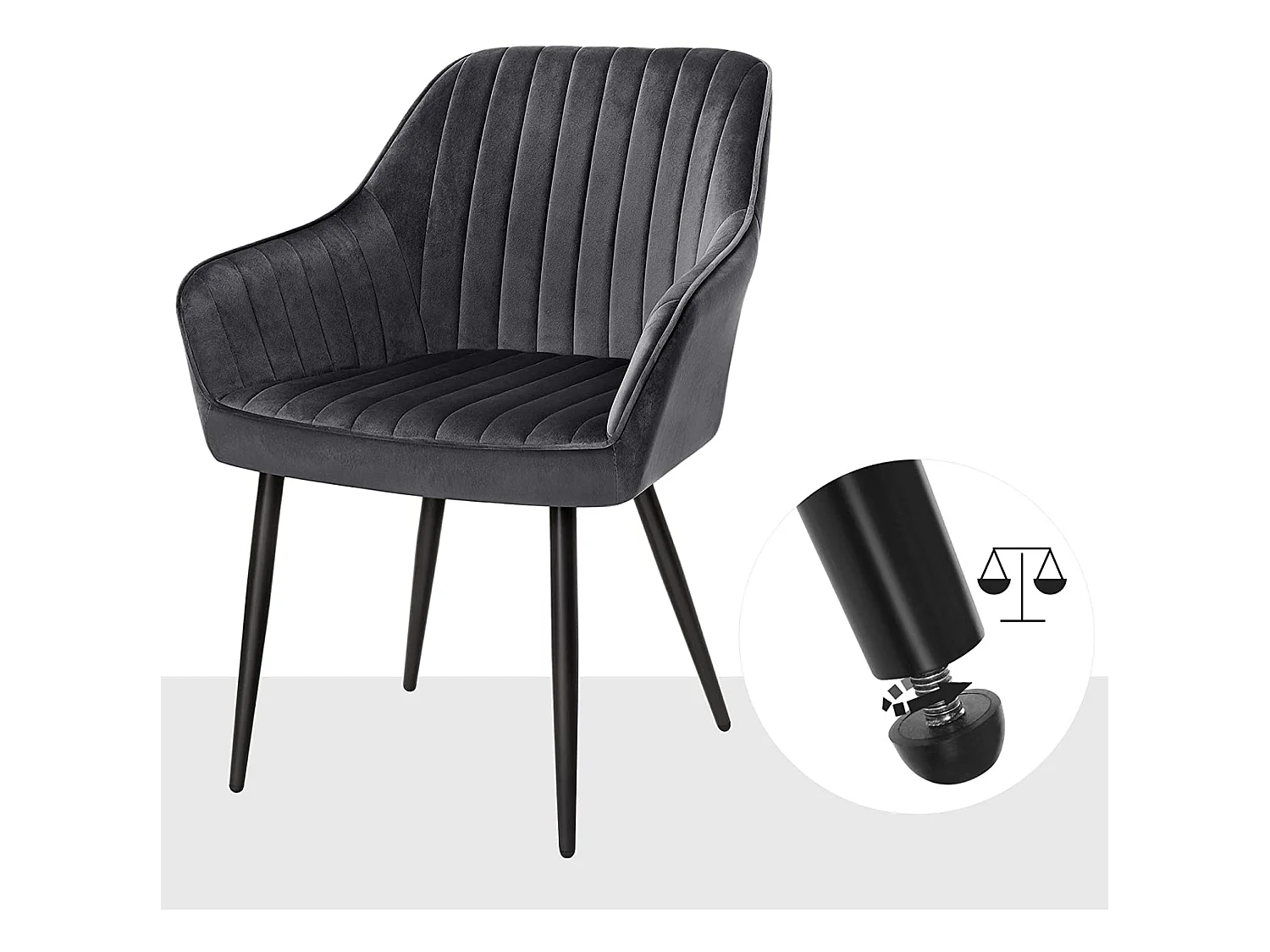 Set di 6 sedie da pranzo con gambe in metallo