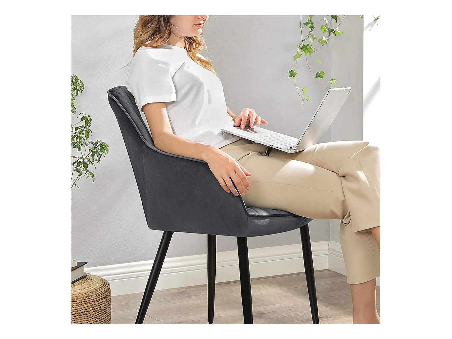 Set di 6 sedie da pranzo con gambe in metallo