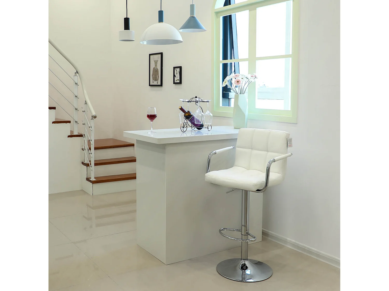 2er-Set Barstuhl Kunstleder Freetown