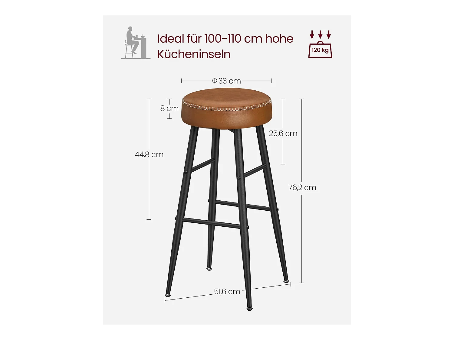 Barhocker Brazzaville 2er-Set