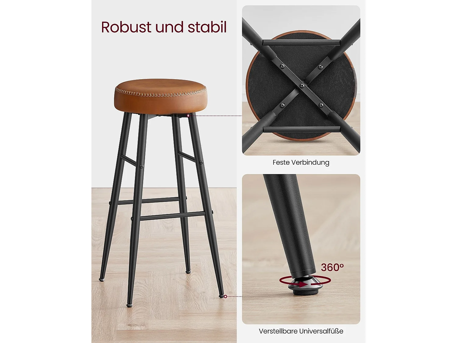 Sgabelli da bar Brazzaville, set da 2