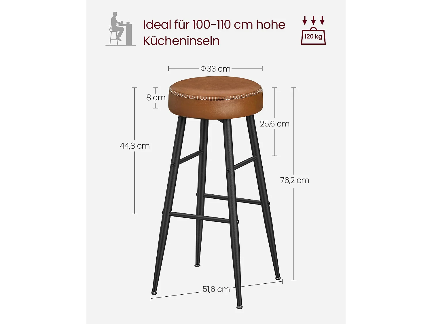 Sgabelli da bar Brazzaville, set da 2