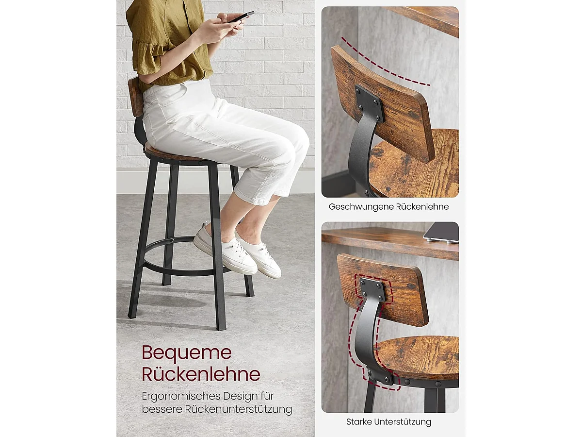 Set di 2 sgabelli da bar Delmenhorst